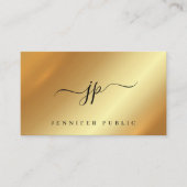 Trendy Typography Monogram Gold Luxurious Silk Visitekaartje (Voorkant)