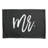 Trendy Typography Mr en Mrs. Kussensloop (Voorkant-Links)