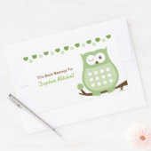 Trendy Uil (Groen) Custom Book Bord Sticker (Envelop)