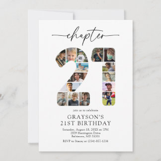 Trendy uitnodiging voor 21ste hoofdstuk foto verja