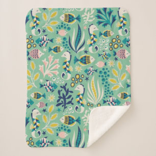 Trendy Underwater Design Sherpa Deken