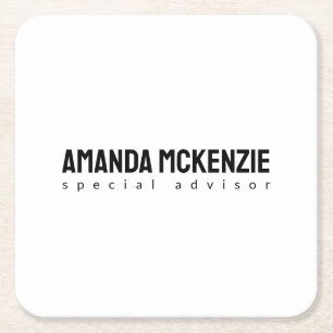 Trendy uniek creatief minimalistisch ontwerp vierkante kartonnen onderzetter