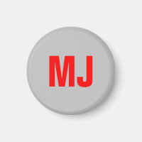 Trendy unieke grijs rood vet monogram naam initial
