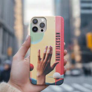 Trendy Unieke Kleurrijke Abstracte Monogram Naam iPhone 13 Pro Max Hoesje