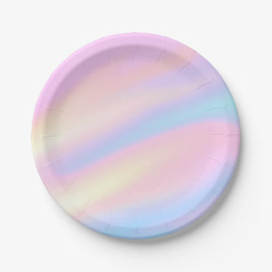 Trendy Unieke pastel Roze Blauw abstracte golven Papieren Bordje