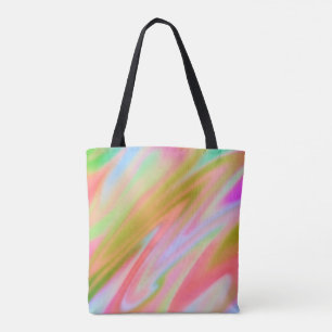 Trendy Unieke Roze Blauw groene abstracte golven Draagtas