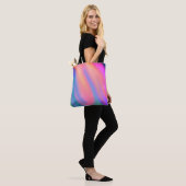 Trendy Unieke Roze Blauw groene abstracte golven Draagtas (Op model)