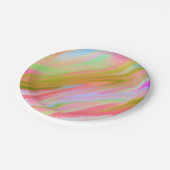 Trendy unieke roze blauw groene abstracte golven papieren bordje (Gekanteld)