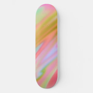 Trendy Unieke Roze Blauw groene abstracte golven Skateboard