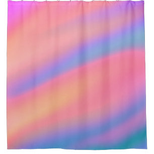 Trendy unieke roze blauwe groene abstracte golven douchegordijn