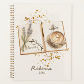 Trendy Unieke Waterverf Koffieliefhebber 2026 Planner (Voorkant)