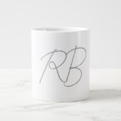 Trendy Unique Creative Monogram Initiaal Letters Extra Grote Beker (Voorkant)