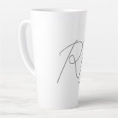 Trendy Unique Creative Monogram Initiaal Letters Latte Mok (Linkerhoek)