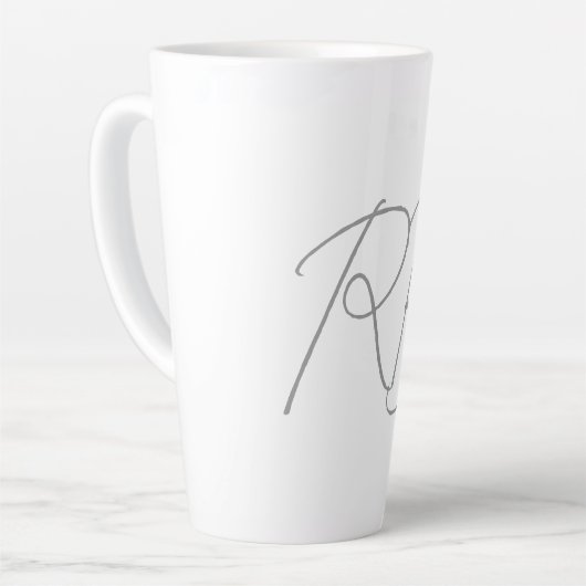 Trendy Unique Creative Monogram Initiaal Letters Latte Mok (Linkerhoek)