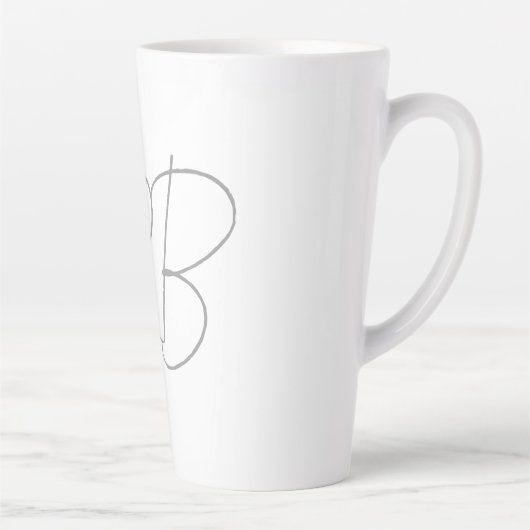 Trendy Unique Creative Monogram Initiaal Letters Latte Mok (Rechts)