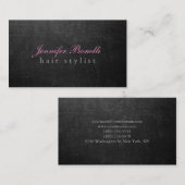 Trendy Unique Gray Chalkboard Hairdresser Modern Visitekaartje (Voorkant / Achterkant)