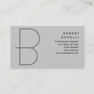 Trendy Unique Monogram Gray Visitekaartje