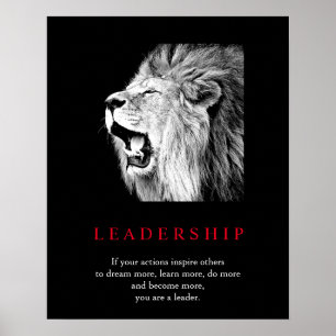Trendy Unique Motivatie Leadership Lion Poster