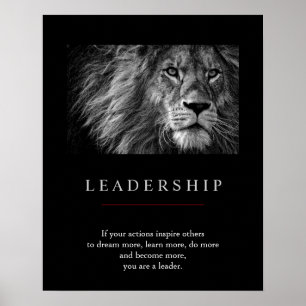 Trendy Unique Motivatie Leadership Lion Poster