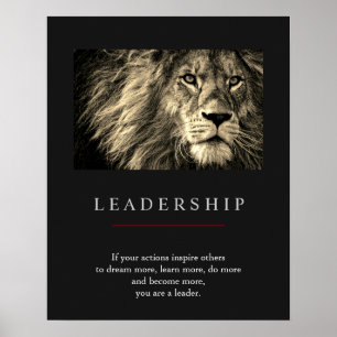 Trendy Unique Motivatie Leadership Lion Poster