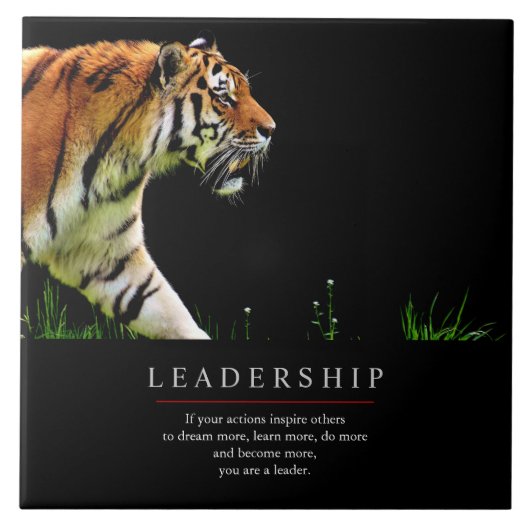 Trendy Unique Motivatie Leadership Tiger Tegeltje (Voorkant)
