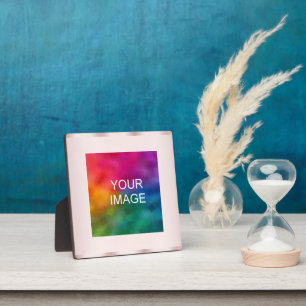 Trendy Upload Jouw Foto of Logo Roze Gouden Ezelst Fotoplaat