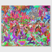 Trendy urban graffiti party cadeaupapier (Vlak)