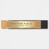 Trendy uw aangepaste tekst Sjabloon Elegant Gold Deurbordje (Voorkant)