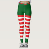  trendy vakantie elf groen wit rood leggings (Voorkant)