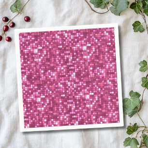 Trendy Valentijnsdag Hot Roze Disco Stijl Vierkant Servet