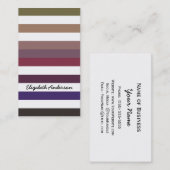 Trendy Variegated Paars and White Stripes Pattern Visitekaartje (Voorkant / Achterkant)