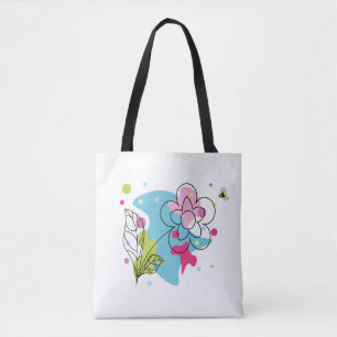 Trendy vectorpatroon van een zomerbloem in vlekken draagtas