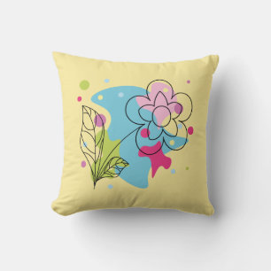 Trendy vectorpatroon van een zomerbloem in vlekken kussen