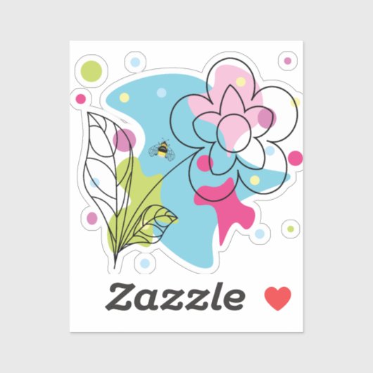 Trendy vectorpatroon van een zomerbloem in vlekken sticker (Vel)