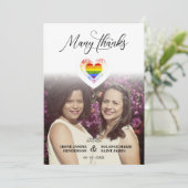 Trendy Veel Bedankt LGBT Rainbow Pride Heart Foto (Staand voorkant)