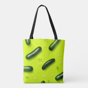 Trendy Vegetable Veggies Cucumber Illustration Draagtas