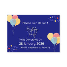 Trendy verjaardagsfeest uitnodiging | Persoonlijke