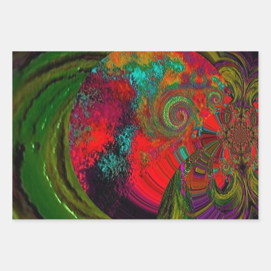 "Trendy" Verpakking Papier Flat Sheet Set van 3 Inpakpapier Vel (Voorkant 3)