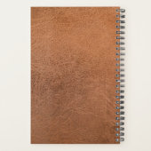 Trendy versleten leder modern monogram wekelijks planner (Achterkant)