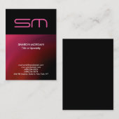 Trendy Vertical Modern Monogram Black Red Visitekaartje (Voorkant / Achterkant)