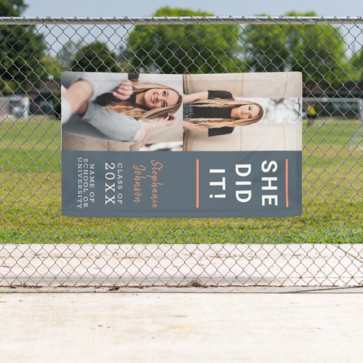 Trendy Vertical Photo Collage Afstuderen Spandoek (Insitu)