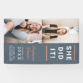 Trendy Vertical Photo Collage Afstuderen Spandoek (Horizontaal)