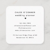 Trendy Vet Monogram Oranje Initiaal Script Naam Vierkante Visitekaartje (Achterkant)