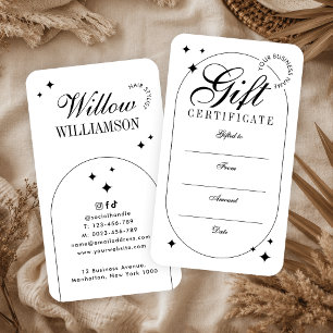 Trendy Vintage Script Minimalistisch Cadeaubon Visitekaartje