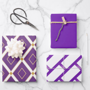 Trendy Violet Paarse Dynamic Patroon Inpakpapier Vel