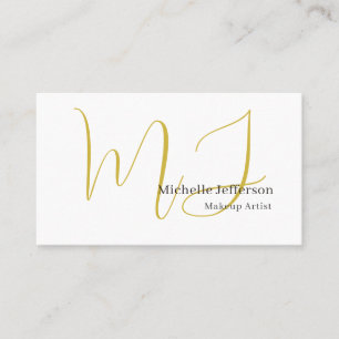 Trendy Visagist Gouden Monogram Zwart Wit Visitekaartje