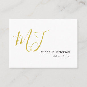 Trendy Visagist Gouden Monogram Zwart Wit Visitekaartje