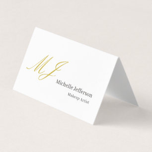 Trendy Visagist Gouden Monogram Zwart Wit Visitekaartjes