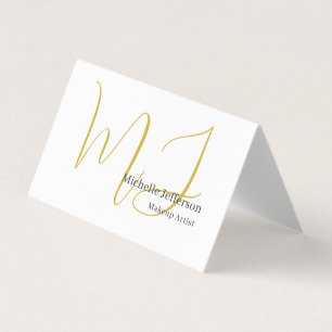 Trendy Visagist Gouden Monogram Zwart Wit Visitekaartjes