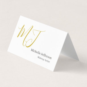 Trendy Visagist Gouden Monogram Zwart Wit Visitekaartjes